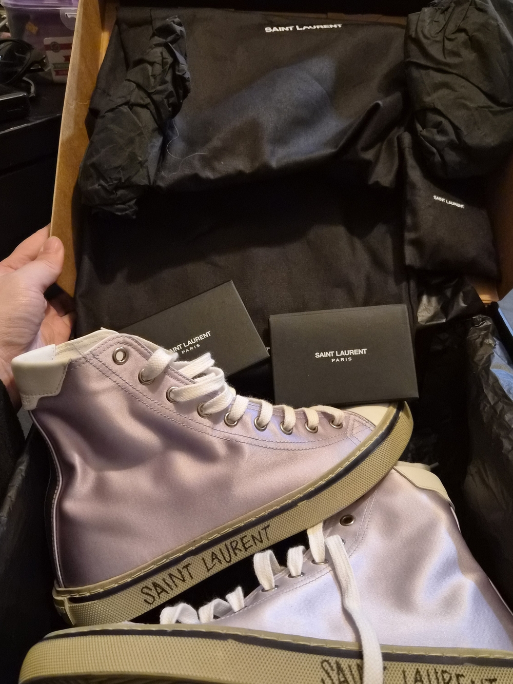Saint Laurent Lavender High-Top Sneakers